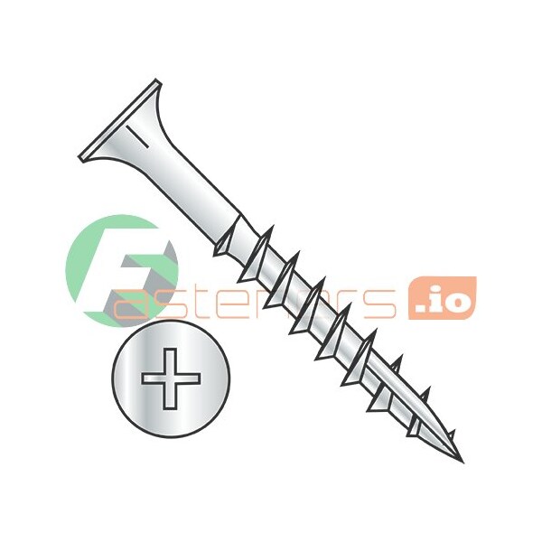 Newport Fasteners Wood Screw, #8, 2-1/2 in, Zinc Plated Steel Flat Head Phillips Drive, 2200 PK 286659 - main